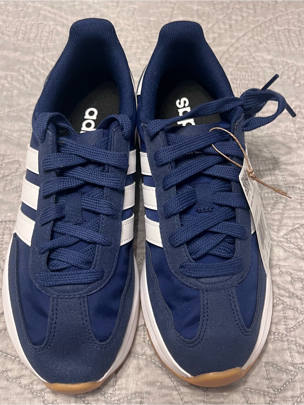 Adidas Run 70s 2.0 J Big Kids 5Y Navy White Gum Retro Sneakers